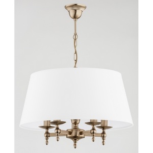 Изображение товара Подвесная люстра Alfa Roksana 16075 классика бронза ткань 5xE14 200 Вт