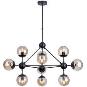 Изображение товара Потолочная люстра на штанге Arte Lamp A1664SP-10BK (плафоны шарики)