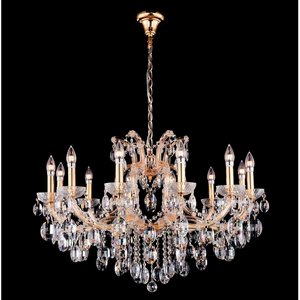 Изображение товара Подвесная люстра Crystal Lux HOLLYWOOD SP12 GOLD с регулировкой и хрусталем