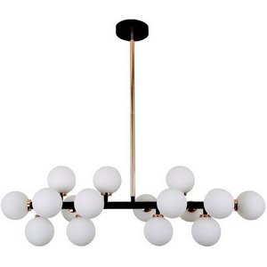Изображение товара Потолочная люстра молекулы на штанге Lumina Deco Marsiada LDP 6033-16 BK+MD