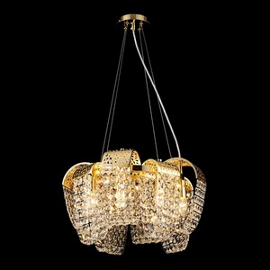 Изображение товара Подвесная люстра Lussole Presidio LSP-6044 стиль Модерн с хрусталем и регулируемой высотой