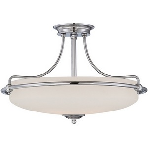 Изображение товара Потолочная люстра на штанге Quoizel Griffin QZ-GRIFFIN-SFM-C классика винтаж хром