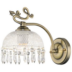 Изображение товара Бра Velante 733-501-01 стиль модерн металлическое бронза белый плафон