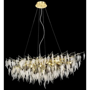 Изображение товара Подвесная люстра Wertmark Daniela WE182.15.423 со стеклянным плафоном и листьями