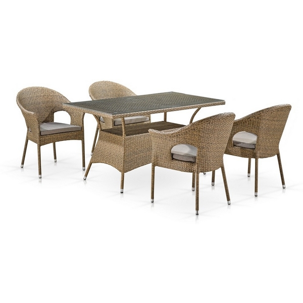 Обеденный комплект плетеной мебели T198B/Y79B-W56 Light Brown (4+1) Afina, T198B/Y79B-W56 4PCS
Обеденный комплект плетеной мебели T198B/Y79B-W56 Light Brown (4+1) Afina, T198B/Y79B-W56 4PCS