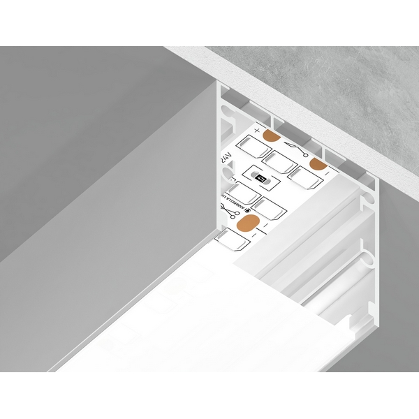 Алюминиевый профиль накладной/подвесной "Profile System" для светодиодной ленты до 26мм Ambrella Illumination GP2550WH, illumination GP2550WH 
Алюминиевый профиль накладной/подвесной "Profile System" для светодиодной ленты до 26мм Ambrella Illumination GP2550WH, illumination GP2550WH