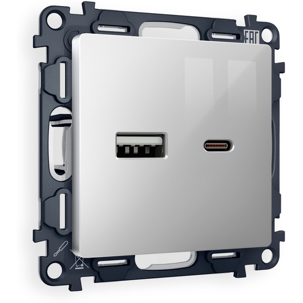 Комплект механизма Ambrella Volt розетки ALFA MA411010 Серебро глянец 2USB A+C 20W быстрая зарядка QUANT, Quant MA411010
Комплект механизма Ambrella Volt розетки ALFA MA411010 Серебро глянец 2USB A+C 20W быстрая зарядка QUANT, Quant MA411010