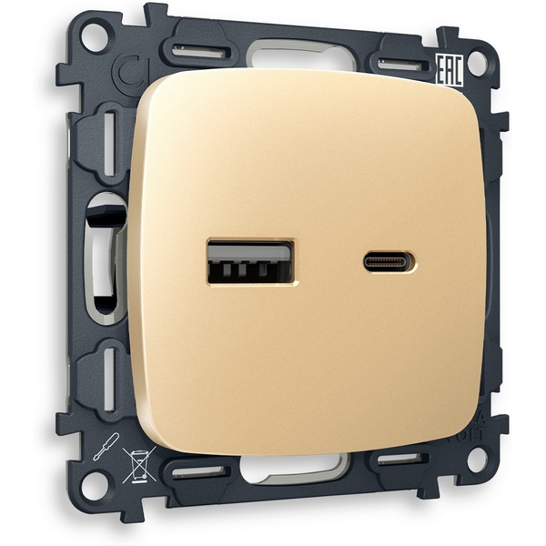 Комплект механизма Ambrella Volt розетки OMEGA MO611010 Шампань 2USB A+C 20W быстрая зарядка QUANT, Quant MO611010
Комплект механизма Ambrella Volt розетки OMEGA MO611010 Шампань 2USB A+C 20W быстрая зарядка QUANT, Quant MO611010