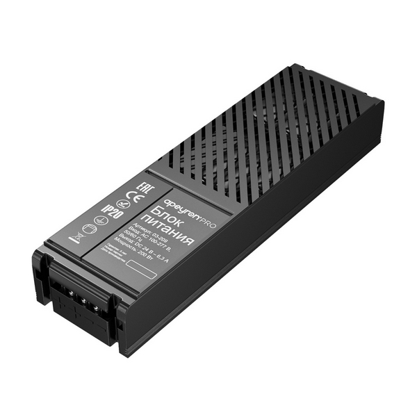 Блок питания 24В 200Вт 100-277В, 8,3А,IP20 PRO, черный Apeyron 03-209, 03-209
Блок питания 24В 200Вт 100-277В, 8,3А,IP20 PRO, черный Apeyron 03-209, 03-209