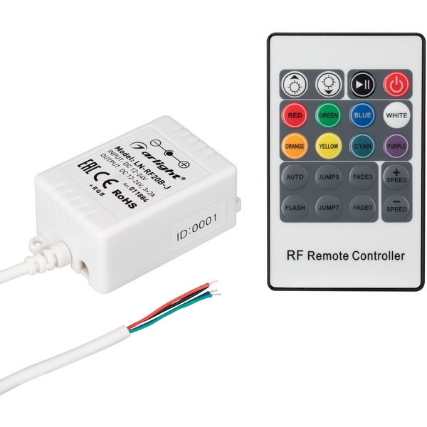 Контроллер LN-RF20B-J (12V, 72W, ПДУ 20кн) (Arlight, IP20 Пластик, 1 год) 011884, 011884
Контроллер LN-RF20B-J (12V, 72W, ПДУ 20кн) (Arlight, IP20 Пластик, 1 год) 011884, 011884