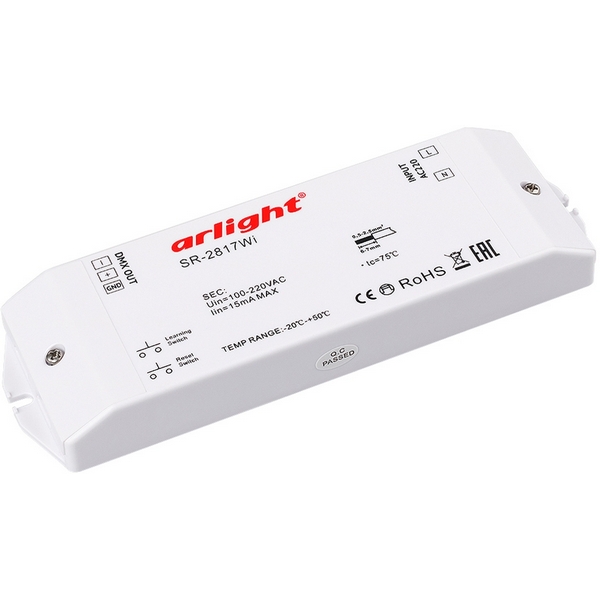 Контроллер DMX SR-2817WI (220V, WiFi, 8 зон) (Arlight, IP20 Пластик, 3 года) 017609, Белый, 017609
Контроллер DMX SR-2817WI (220V, WiFi, 8 зон) (Arlight, IP20 Пластик, 3 года) 017609, Белый, 017609