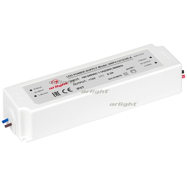 Блок питания ARPV-LV12100-A (12V, 8.3A, 100W) (IP67 Пластик) Arlight ARPV 018970, Белый, ARPV 18970
Блок питания ARPV-LV12100-A (12V, 8.3A, 100W) (IP67 Пластик) Arlight ARPV 018970, Белый, ARPV 18970