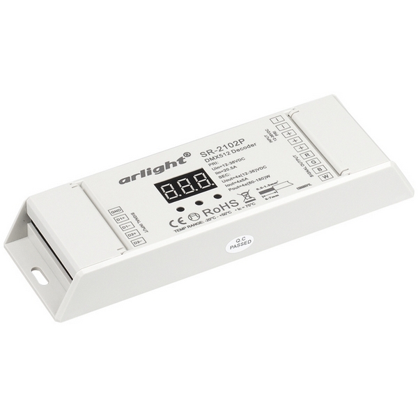 Декодер DMX SR-2102P (12-36V, 240-720W, 4CH) (IP20 Пластик) 019465 (Arlight), Белый, 19465
Декодер DMX SR-2102P (12-36V, 240-720W, 4CH) (IP20 Пластик) 019465 (Arlight), Белый, 19465