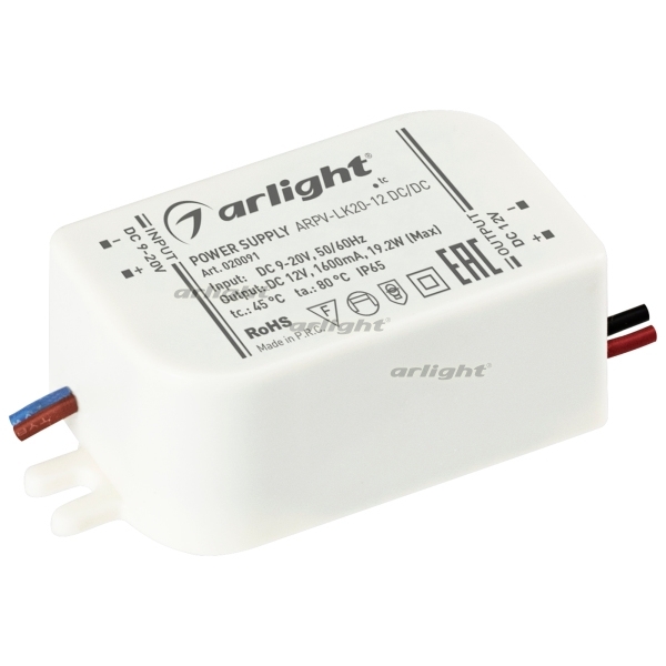 Блок питания ARPV-LK20-12 DC/DC (12V, 20W) (IP65 Пластик) 020091 (Arlight), Белый, ARPV 20091
Блок питания ARPV-LK20-12 DC/DC (12V, 20W) (IP65 Пластик) 020091 (Arlight), Белый, ARPV 20091