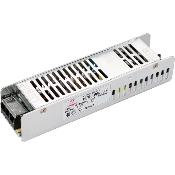 Блок питания HTS-60L-12 (12V, 5A, 60W) (Arlight, IP20 Сетка, 3 года) 020822, Серый, HTS 020822
Блок питания HTS-60L-12 (12V, 5A, 60W) (Arlight, IP20 Сетка, 3 года) 020822, Серый, HTS 020822