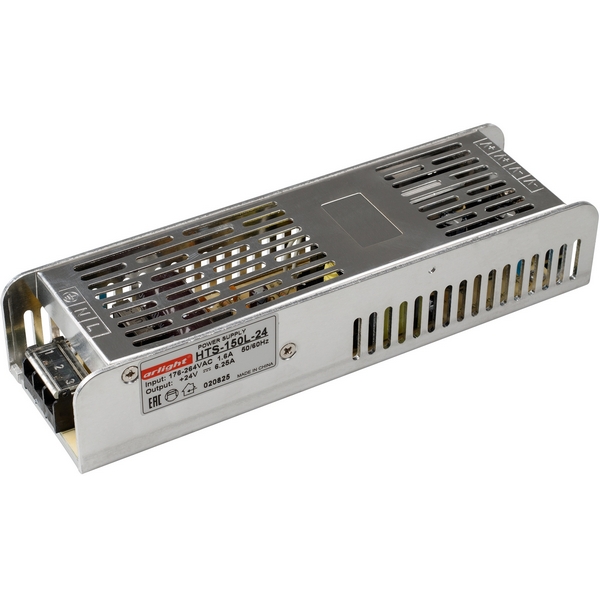 Блок питания HTS-150L-24 (24V, 6.25A, 150W) (IP20 Сетка) Arlight HTS 020825, Серый, HTS 20825
Блок питания HTS-150L-24 (24V, 6.25A, 150W) (IP20 Сетка) Arlight HTS 020825, Серый, HTS 20825