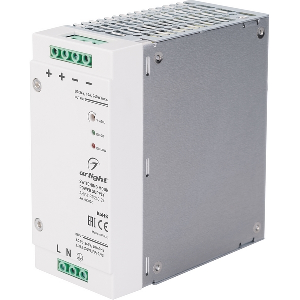 Блок питания ARV-DRP240-24 (24V, 10A, 240W, PFC) (Arlight, IP20 DIN-рейка) 023022, ARV 023022
Блок питания ARV-DRP240-24 (24V, 10A, 240W, PFC) (Arlight, IP20 DIN-рейка) 023022, ARV 023022
