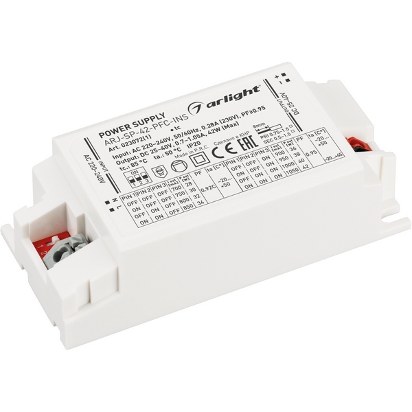 Блок питания ARJ-SP-42-PFC-INS (42W, 25-40V, 0.7-1.05A) (Arlight, IP20 Пластик, 5 лет) 023072(1), ARJ 023072(1)
Блок питания ARJ-SP-42-PFC-INS (42W, 25-40V, 0.7-1.05A) (Arlight, IP20 Пластик, 5 лет) 023072(1), ARJ 023072(1)