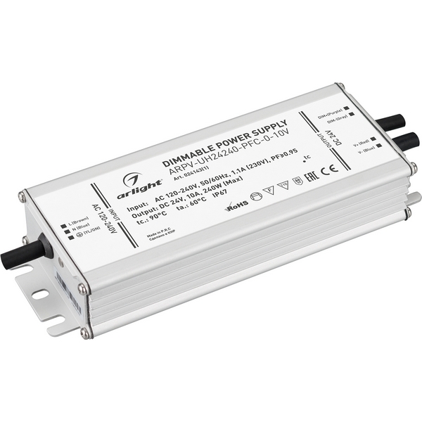 Блок питания ARPV-UH24240-PFC-0-10V (24V, 10.0A, 240W) (Arlight, IP67 Металл, 7 лет) 024143(1), ARPV-UH 024143(1)
Блок питания ARPV-UH24240-PFC-0-10V (24V, 10.0A, 240W) (Arlight, IP67 Металл, 7 лет) 024143(1), ARPV-UH 024143(1)