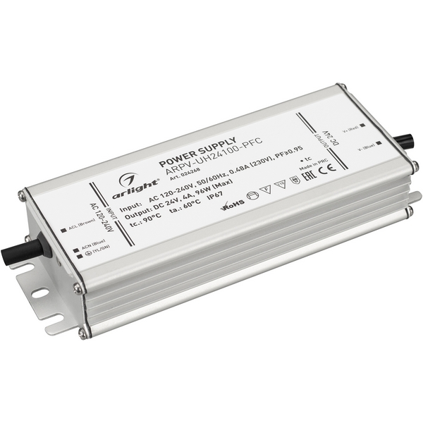 Блок питания ARPV-UH24100-PFC (24V, 4.0A, 96W) (IP67 Металл) Arlight 024268, Серый, 24268
Блок питания ARPV-UH24100-PFC (24V, 4.0A, 96W) (IP67 Металл) Arlight 024268, Серый, 24268