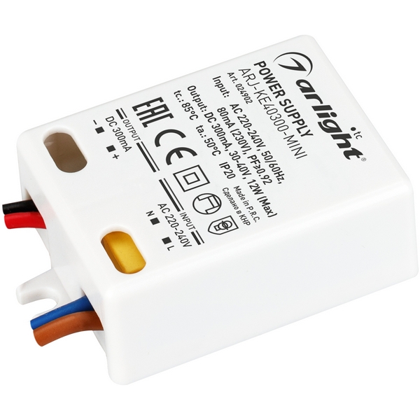 Блок питания ARJ-KE40300-MINI (12W, 300mA, PFC) (Arlight, IP20 Пластик, 5 лет) 024902, Белый, ARJ 024902
Блок питания ARJ-KE40300-MINI (12W, 300mA, PFC) (Arlight, IP20 Пластик, 5 лет) 024902, Белый, ARJ 024902