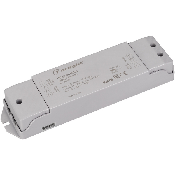 Диммер SMART-DIM105 (12-48V, 15A, TRIAC) (Arlight, IP20 Пластик, 5 лет) 025029, Белый, 025029
Диммер SMART-DIM105 (12-48V, 15A, TRIAC) (Arlight, IP20 Пластик, 5 лет) 025029, Белый, 025029