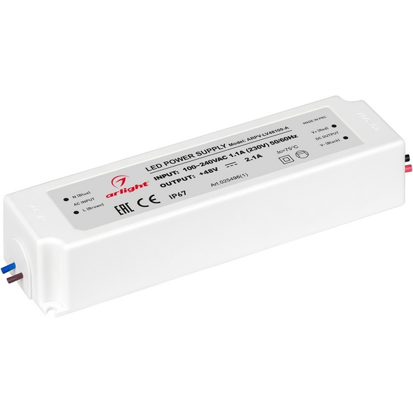 Блок питания ARPV-LV48100-A (48V, 2.1A, 100W) (Arlight, IP67 Пластик, 3 года) 025496(1), ARPV-LV 025496(1)
Блок питания ARPV-LV48100-A (48V, 2.1A, 100W) (Arlight, IP67 Пластик, 3 года) 025496(1), ARPV-LV 025496(1)