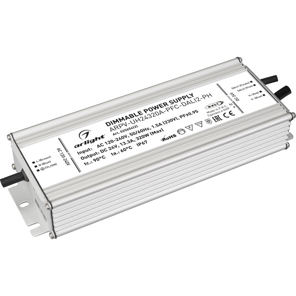 Блок питания ARPV-UH24320A-PFC-DALI2-PH (24V, 13.3A, 320W) (Arlight, IP67 Металл, 7 лет) 025654(2), ARPV-UH 025654(2)
Блок питания ARPV-UH24320A-PFC-DALI2-PH (24V, 13.3A, 320W) (Arlight, IP67 Металл, 7 лет) 025654(2), ARPV-UH 025654(2)