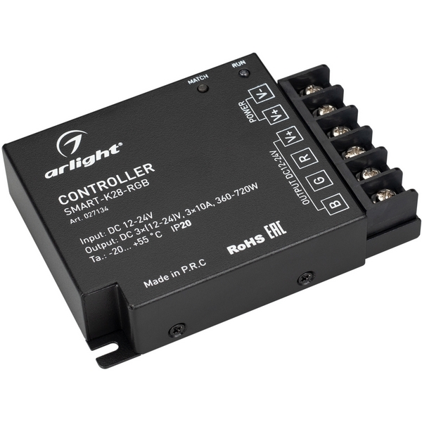 Контроллер SMART-K28-RGB (12-24V, 3x10A, 2.4G) (Arlight, IP20 Металл, 5 лет) 027134, Черный, 027134
Контроллер SMART-K28-RGB (12-24V, 3x10A, 2.4G) (Arlight, IP20 Металл, 5 лет) 027134, Черный, 027134
