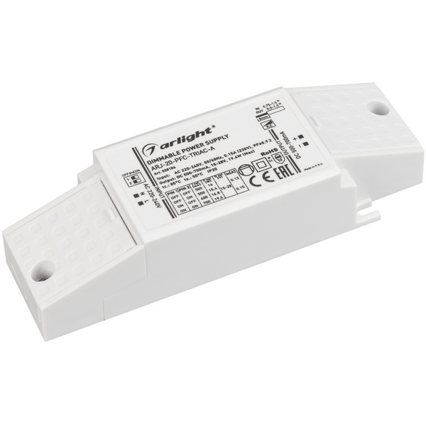 Блок питания ARJ-20-PFC-TRIAC-A (20W, 500-700mA) (Arlight, IP20 Пластик, 5 лет) 028186, Белый, ARJ 028186
Блок питания ARJ-20-PFC-TRIAC-A (20W, 500-700mA) (Arlight, IP20 Пластик, 5 лет) 028186, Белый, ARJ 028186