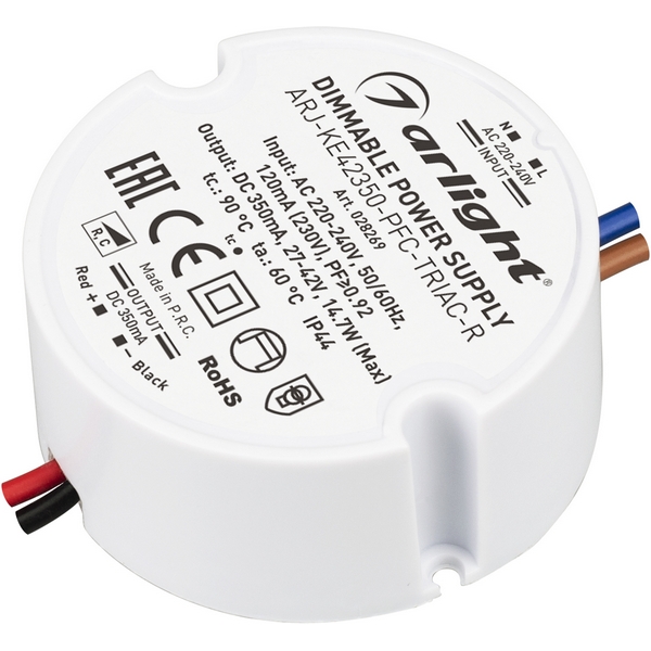 Блок питания ARJ-KE42350-PFC-TRIAC-R (15W, 350mA) (Arlight, IP44 Пластик, 5 лет) 028269, Белый, ARJ 028269
Блок питания ARJ-KE42350-PFC-TRIAC-R (15W, 350mA) (Arlight, IP44 Пластик, 5 лет) 028269, Белый, ARJ 028269