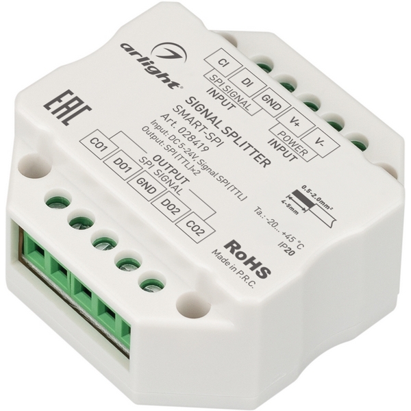 Усилитель SMART-SPI (12-24V, 2 output) (Arlight, IP20 Пластик, 5 лет) 028419, Белый, 028419
Усилитель SMART-SPI (12-24V, 2 output) (Arlight, IP20 Пластик, 5 лет) 028419, Белый, 028419