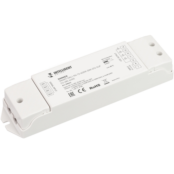 INTELLIGENT Диммер SMART-DALI-104-72-ADDR-DIM-DT6-SUF (12-48V, 4x5A) (IARL, IP20 Пластик, 5 лет) 028421 Arlight, 028421
INTELLIGENT Диммер SMART-DALI-104-72-ADDR-DIM-DT6-SUF (12-48V, 4x5A) (IARL, IP20 Пластик, 5 лет) 028421 Arlight, 028421