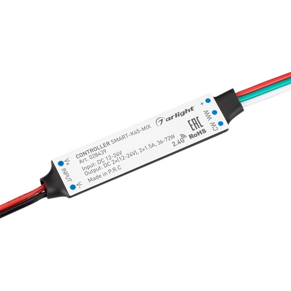 Контроллер SMART-K45-MIX (12-24V, 2x1.5A, 2.4G) (Arlight, IP20 Пластик, 5 лет) 028439, Черный, 028439
Контроллер SMART-K45-MIX (12-24V, 2x1.5A, 2.4G) (Arlight, IP20 Пластик, 5 лет) 028439, Черный, 028439
