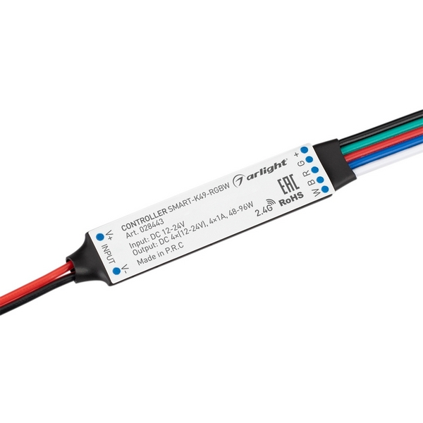 Контроллер SMART-K49-RGBW (12-24V, 4x1A, 2.4G) (Arlight, IP20 Пластик, 5 лет) 028443, Черный, 028443
Контроллер SMART-K49-RGBW (12-24V, 4x1A, 2.4G) (Arlight, IP20 Пластик, 5 лет) 028443, Черный, 028443