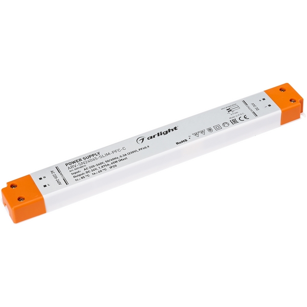 Блок питания ARV-SN24045-SLIM-PFC-C (24V, 1.87A, 45W) (Arlight, IP20 Пластик, 3 года) 029189(1), ARV-SN 029189(1)
Блок питания ARV-SN24045-SLIM-PFC-C (24V, 1.87A, 45W) (Arlight, IP20 Пластик, 3 года) 029189(1), ARV-SN 029189(1)