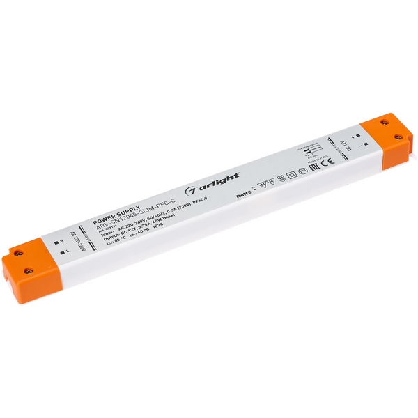 Блок питания ARV-SN12045-SLIM-PFC-C (12V, 3.75A, 45W) (Arlight, IP20 Пластик) 029196, Белый, ARV-SN 029196
Блок питания ARV-SN12045-SLIM-PFC-C (12V, 3.75A, 45W) (Arlight, IP20 Пластик) 029196, Белый, ARV-SN 029196