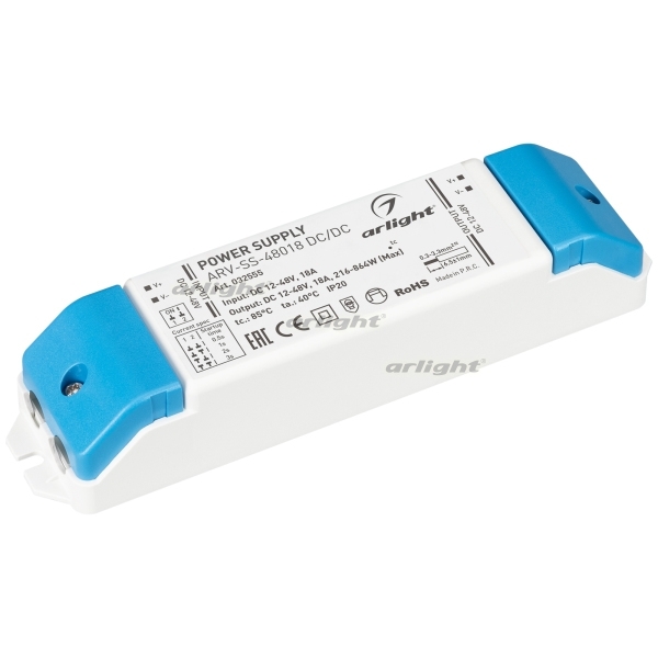 Блок питания ARV-SS-48018 DC/DC (12-48V, 18A, PWM start) (IP20 Пластик) Arlight 032555, Белый, 32555
Блок питания ARV-SS-48018 DC/DC (12-48V, 18A, PWM start) (IP20 Пластик) Arlight 032555, Белый, 32555