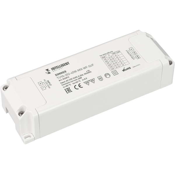 INTELLIGENT Диммер TUYA-202-40W-MIX-WF-SUF (230V, 433MHz, 700-1200mA) (IARL, -) 032813 Arlight, 032813
INTELLIGENT Диммер TUYA-202-40W-MIX-WF-SUF (230V, 433MHz, 700-1200mA) (IARL, -) 032813 Arlight, 032813