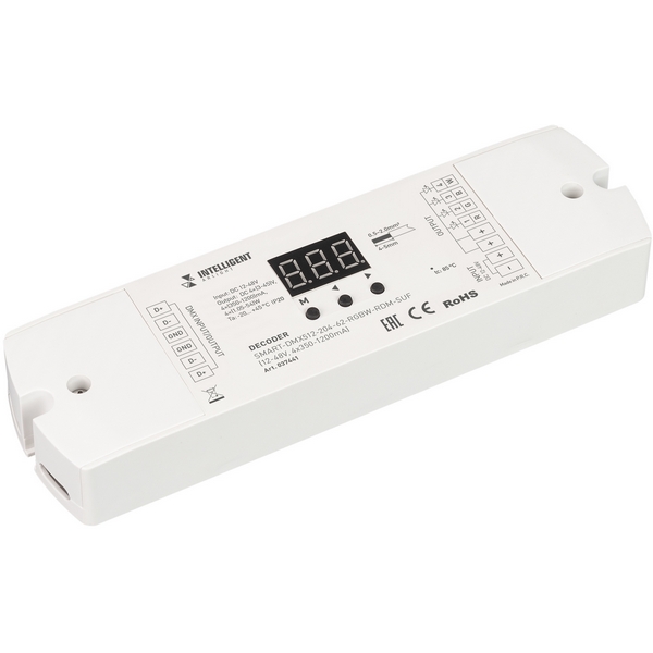 INTELLIGENT Декодер SMART-DMX512-204-62-RGBW-RDM-SUF (12-48V, 4x350-1200mA) (IARL, IP20 Пластик, 5 лет) 037441 Arlight, 037441
INTELLIGENT Декодер SMART-DMX512-204-62-RGBW-RDM-SUF (12-48V, 4x350-1200mA) (IARL, IP20 Пластик, 5 лет) 037441 Arlight, 037441
