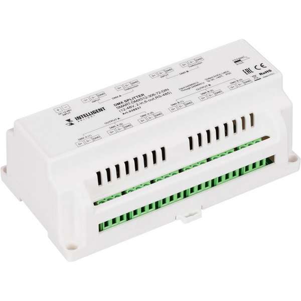 INTELLIGENT ARLIGHT Сплиттер SMART-DMX512-306-72-DIN (12-48V, 2-in, 6-out, RS-485) (IARL, IP20 Металл, 5 лет) 038937 Arlight, Белый, 038937
INTELLIGENT ARLIGHT Сплиттер SMART-DMX512-306-72-DIN (12-48V, 2-in, 6-out, RS-485) (IARL, IP20 Металл, 5 лет) 038937 Arlight, Белый, 038937