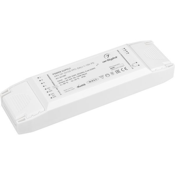 Блок питания ARV-SP-24120-PFC-DALI-1-10V-PD (24V, 5A, 120W) (Arlight, IP20 Пластик, 5 лет) 041387, ARV-SP 041387
Блок питания ARV-SP-24120-PFC-DALI-1-10V-PD (24V, 5A, 120W) (Arlight, IP20 Пластик, 5 лет) 041387, ARV-SP 041387