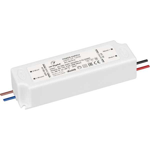 Блок питания ARPV-SP-12030 (12V, 2.5A, 30W) (Arlight, IP67 Пластик, 5 лет) 041913, ARPV 041913
Блок питания ARPV-SP-12030 (12V, 2.5A, 30W) (Arlight, IP67 Пластик, 5 лет) 041913, ARPV 041913