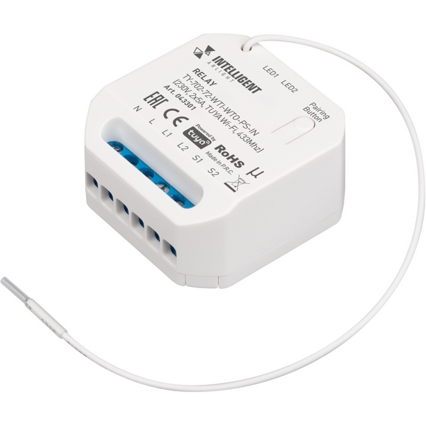 INTELLIGENT ARLIGHT Релейный модуль TY-702-72-WTI-WTO-PS-IN (230V, 2x5A, TUYA Wi-Fi, 433Mhz) (IARL, IP20 Пластик, 3 года) 043301 Arlight, 043301
INTELLIGENT ARLIGHT Релейный модуль TY-702-72-WTI-WTO-PS-IN (230V, 2x5A, TUYA Wi-Fi, 433Mhz) (IARL, IP20 Пластик, 3 года) 043301 Arlight, 043301