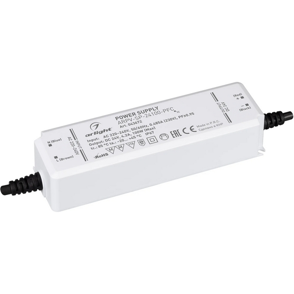 Блок питания ARPV-SP-24100-PFC (24V, 4.2A, 100W) (Arlight, IP67 Пластик, 5 лет) 043672, ARPV 043672
Блок питания ARPV-SP-24100-PFC (24V, 4.2A, 100W) (Arlight, IP67 Пластик, 5 лет) 043672, ARPV 043672