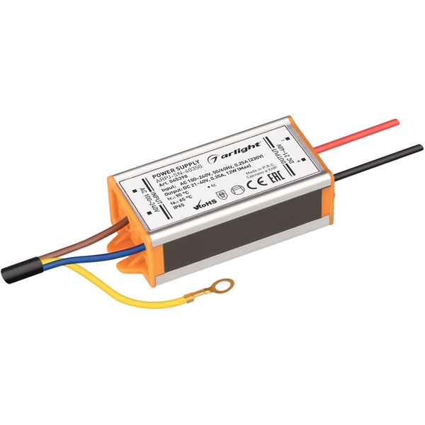 Блок питания ARPJ-SN-40350 (12W, 21-40V, 350mA) (Arlight, IP65 Металл, 3 года) 045398, ARPJ 045398
Блок питания ARPJ-SN-40350 (12W, 21-40V, 350mA) (Arlight, IP65 Металл, 3 года) 045398, ARPJ 045398