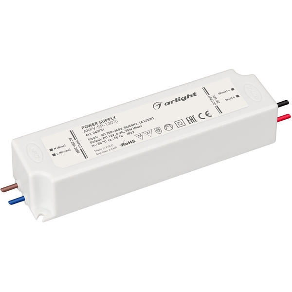 Блок питания ARPV-SP-12075 (12V, 6.3A, 75W) (Arlight, IP67 Пластик, 5 лет) 045751, ARPV 045751
Блок питания ARPV-SP-12075 (12V, 6.3A, 75W) (Arlight, IP67 Пластик, 5 лет) 045751, ARPV 045751