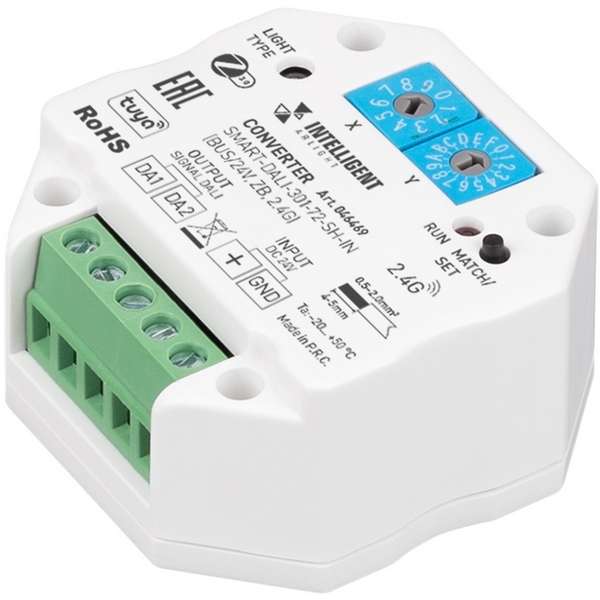 INTELLIGENT ARLIGHT Конвертер SMART-DALI-301-72-SH-IN (BUS/24V, ZB, 2.4G) (IARL, IP20 Пластик, 5 лет) 046469 Arlight, 046469
INTELLIGENT ARLIGHT Конвертер SMART-DALI-301-72-SH-IN (BUS/24V, ZB, 2.4G) (IARL, IP20 Пластик, 5 лет) 046469 Arlight, 046469