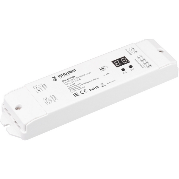 INTELLIGENT ARLIGHT Конвертер SMART-0/1-10V-302-82-SUF (230V, 5A, DALI) (IARL, IP20 Пластик, 5 лет) 046509 Arlight, 046509
INTELLIGENT ARLIGHT Конвертер SMART-0/1-10V-302-82-SUF (230V, 5A, DALI) (IARL, IP20 Пластик, 5 лет) 046509 Arlight, 046509