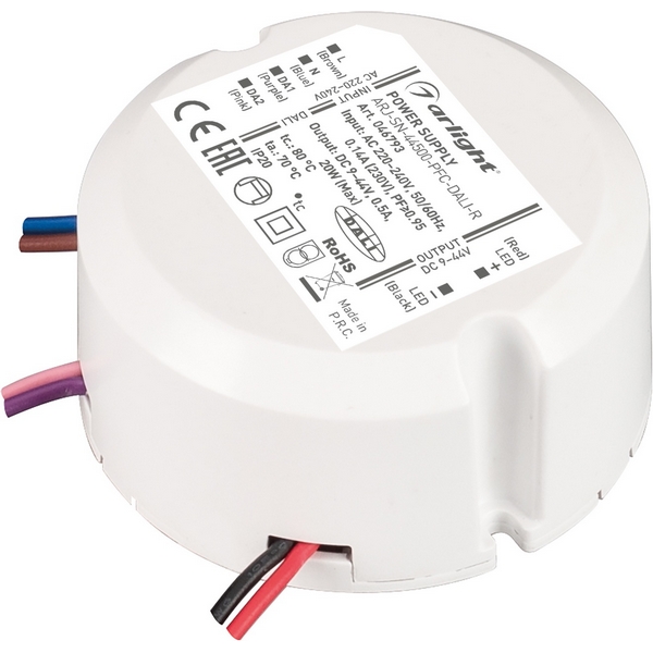 Блок питания ARJ-SN-44500-PFC-DALI-R (20W, 9-40V, 0.5A) (Arlight, IP20 Пластик, 3 года) 046793, ARJ 046793
Блок питания ARJ-SN-44500-PFC-DALI-R (20W, 9-40V, 0.5A) (Arlight, IP20 Пластик, 3 года) 046793, ARJ 046793